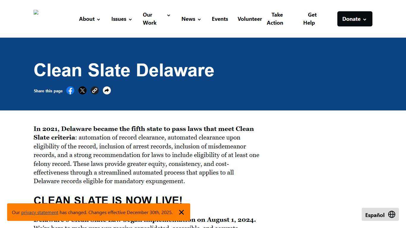 Clean Slate Delaware - ACLU of Delaware